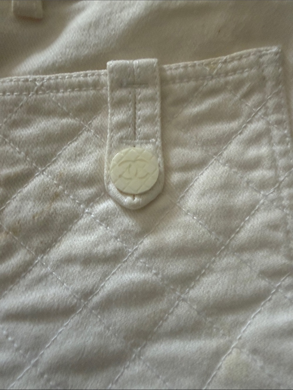 CHANEL Wide Leg Cream Denim with Front Patch Pockets - Picture 3 of 8